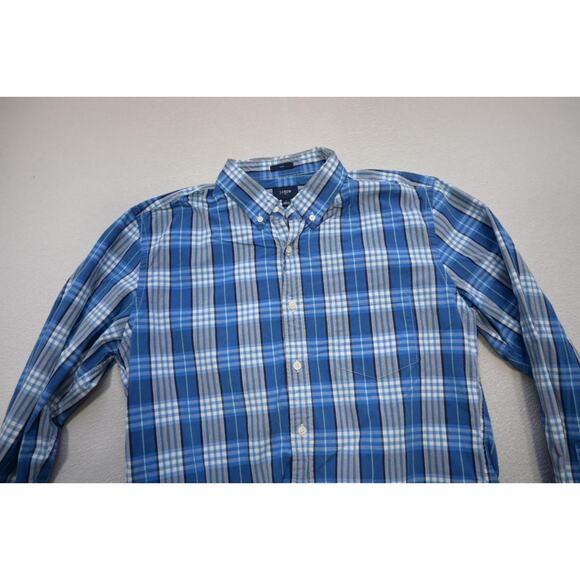 J Crew Slim Fit Dress Shirt Plaid Casual Long Sleeve Front Pocket Mens Large - Picture 5 of 7